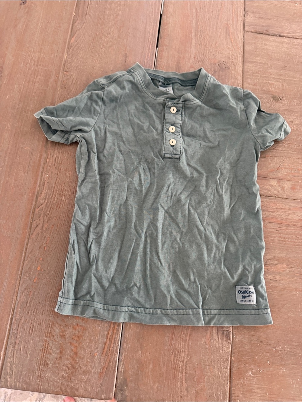 OshKosh B'gosh Sage Green Short-Sleeve Henley for Kids
